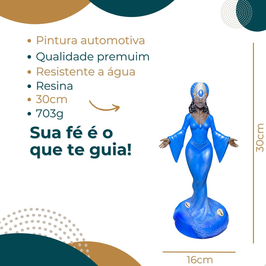 Iemanjá Concha 1 (R) 30 cm - Resina