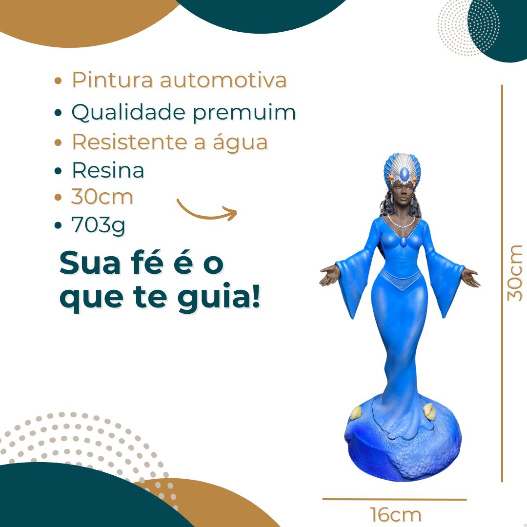 Iemanjá Concha 2 (R) 30 cm - Resina